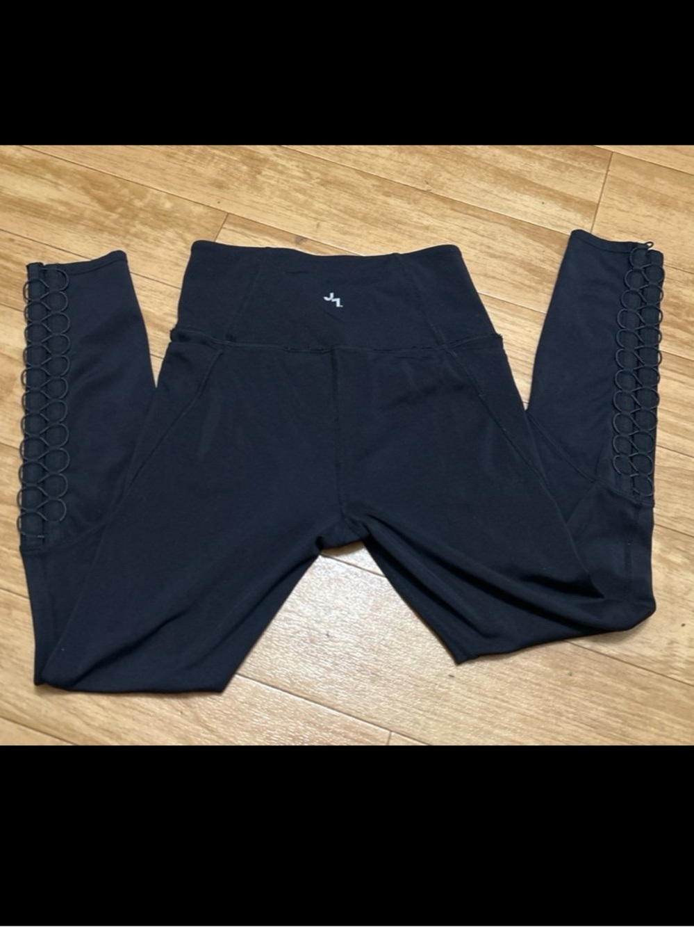 JoyLab Black Girls' High-Rise Leggings with Side Lattice